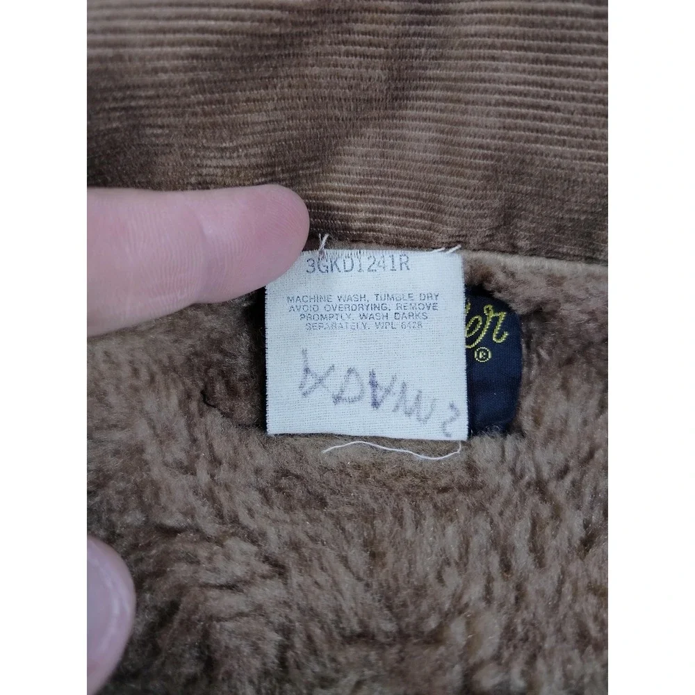 Vintage Wrangler Jacket Mens 38 Blue Denim Sherpa Lined Bomber Western 80s Rodeo
